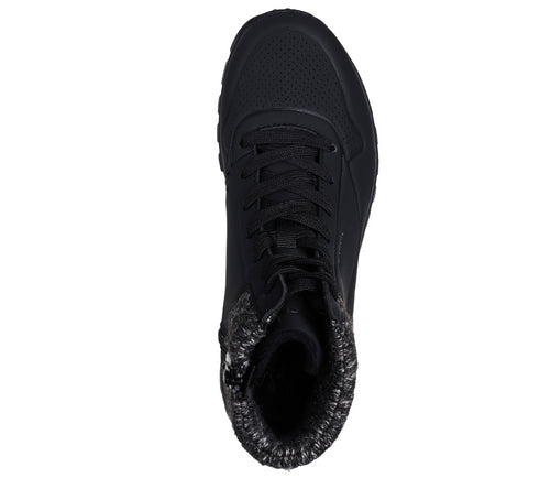 Ghete sport, dama, SKECHERS, Uno Rugged Darling Daze 167988-BLK negru, piele ecologica